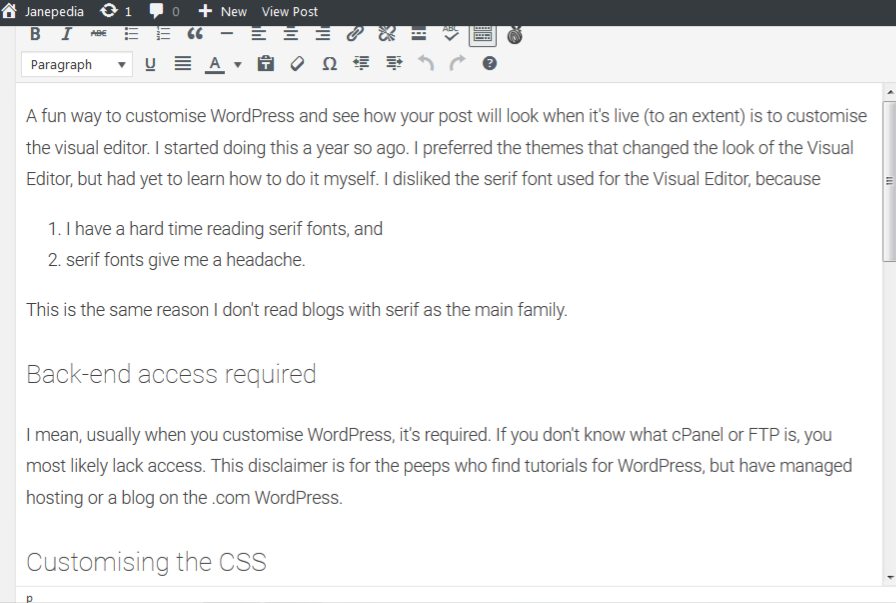 Post thumbnail for How to customise your WordPress Visual Editor