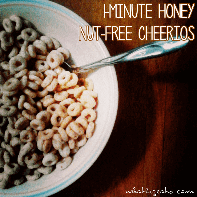 1-Minute Honey Nut-Free Cheerios via @adashofjane