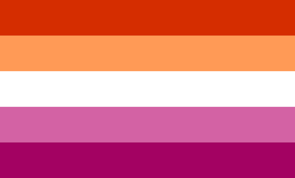 Orange to pink lesbian pride flag