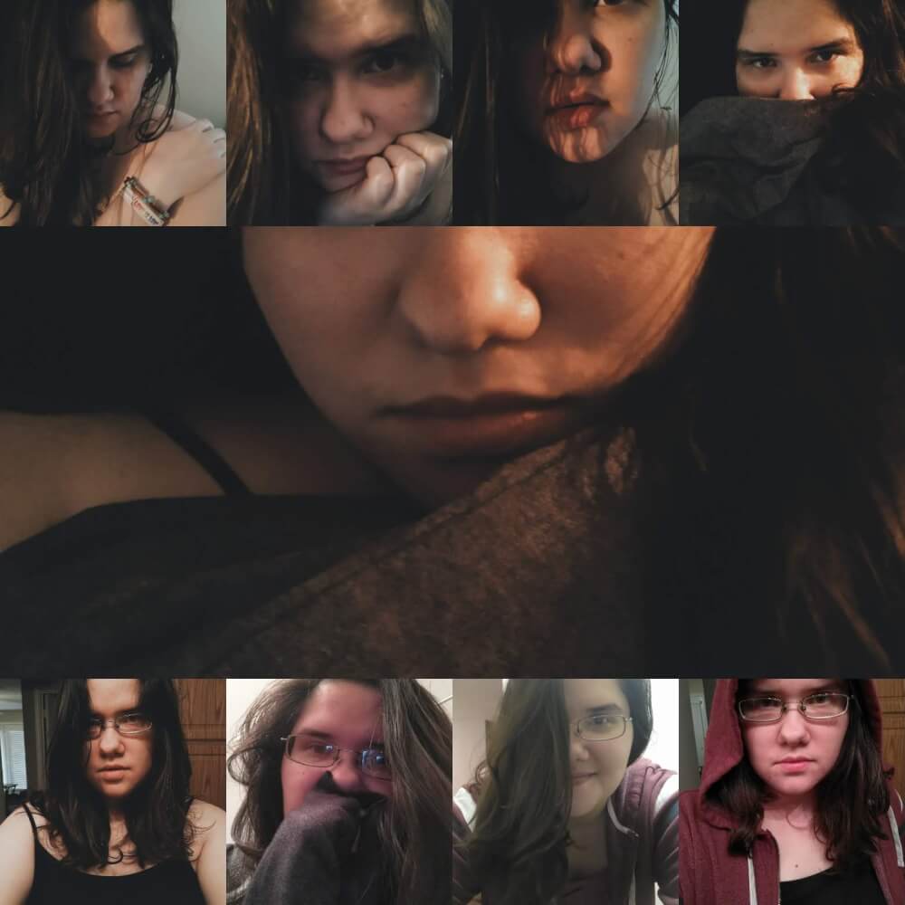 Collage of 9 selfies