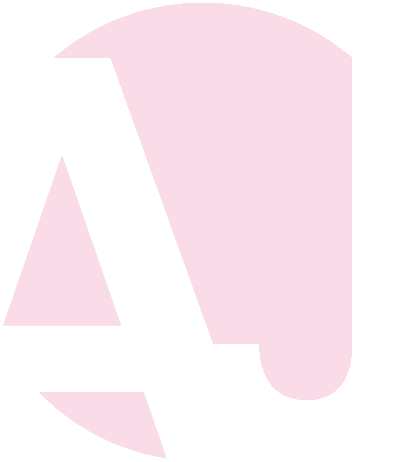 Blush pink circle with transparent AJ cutout